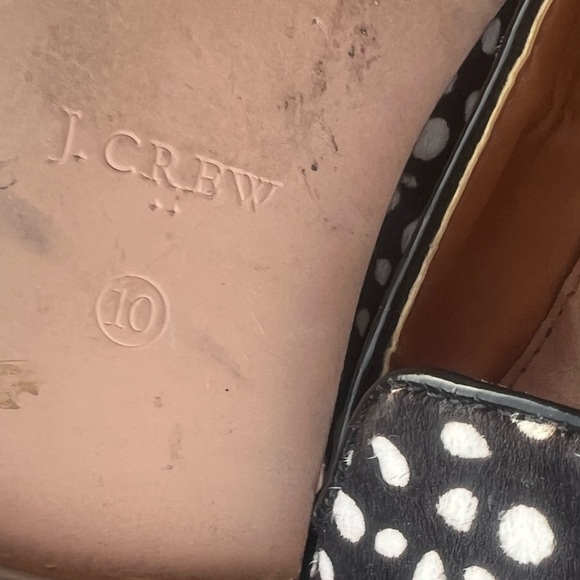 J. Crew Black and White Polka Dot Flats - fits Like Sz 9 - Picture 6 of 8